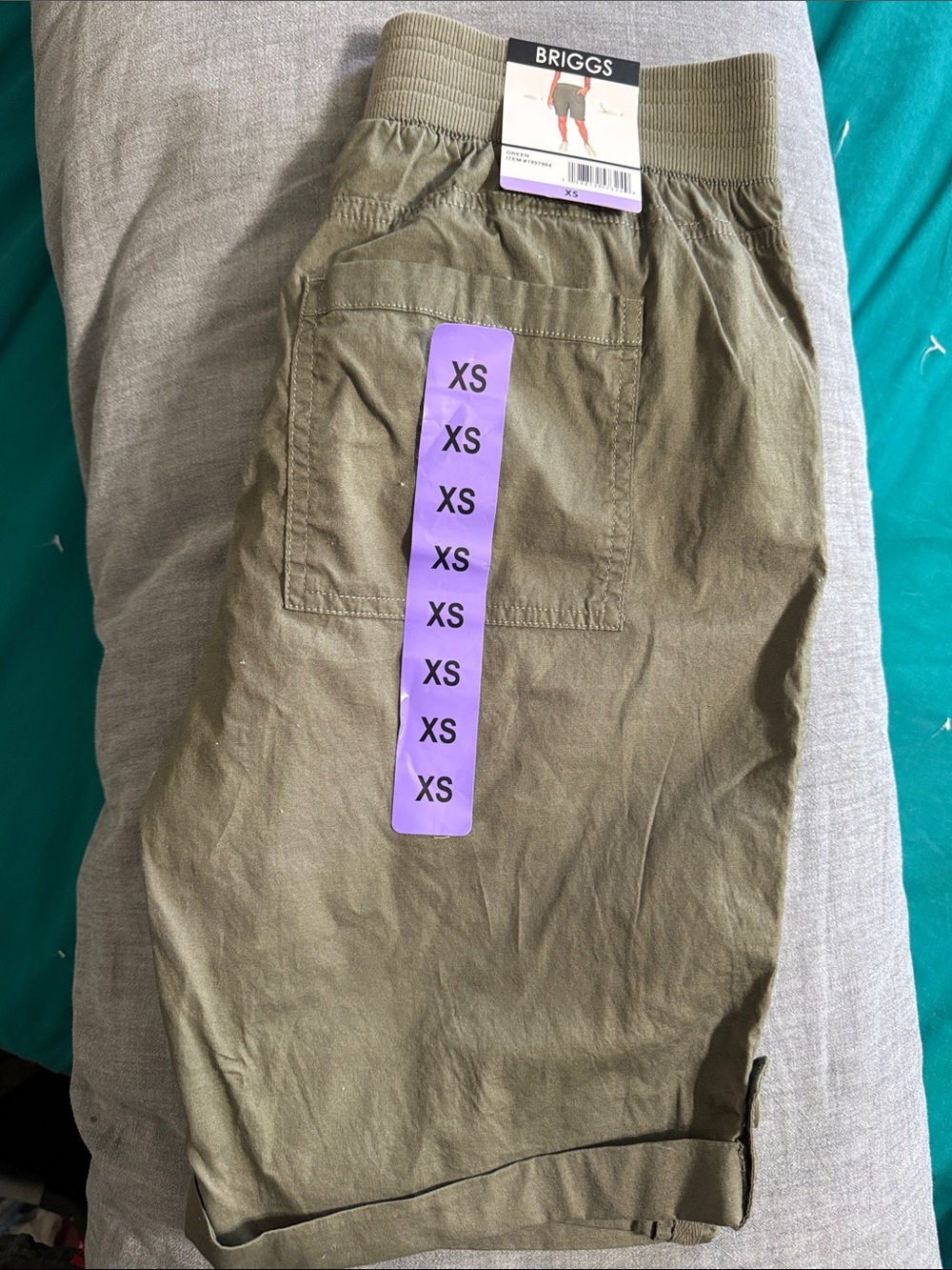 BRIGGS Olive Utility Knit-Waist Shorts